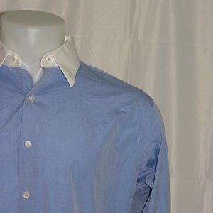 Hamilton 1883 Custom Blue French Cuff Contrast Collar Dress Shirt SZ 16